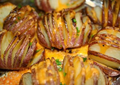 Roasted Hasselback Garlic Potatoes