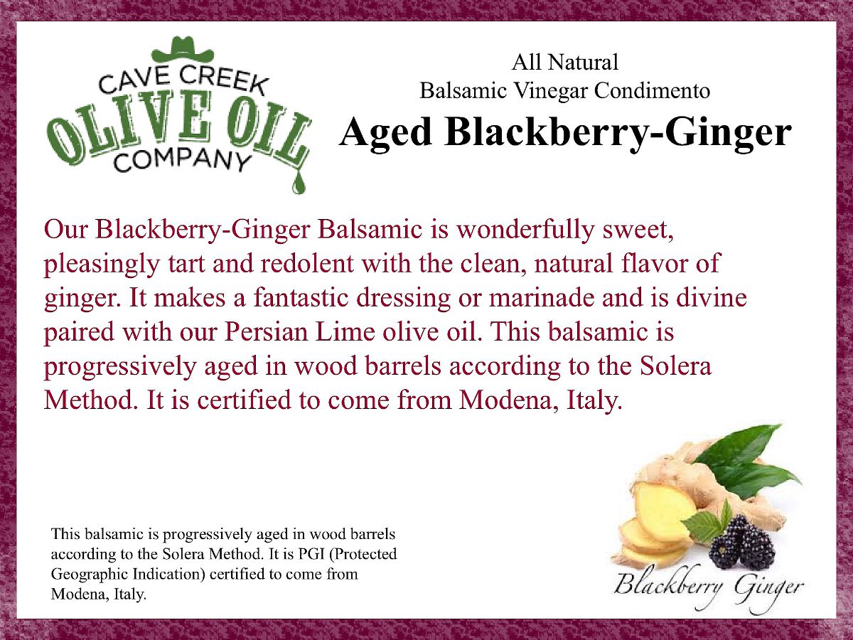 Aged Blackberry Ginger Dark Balsamic Condimento