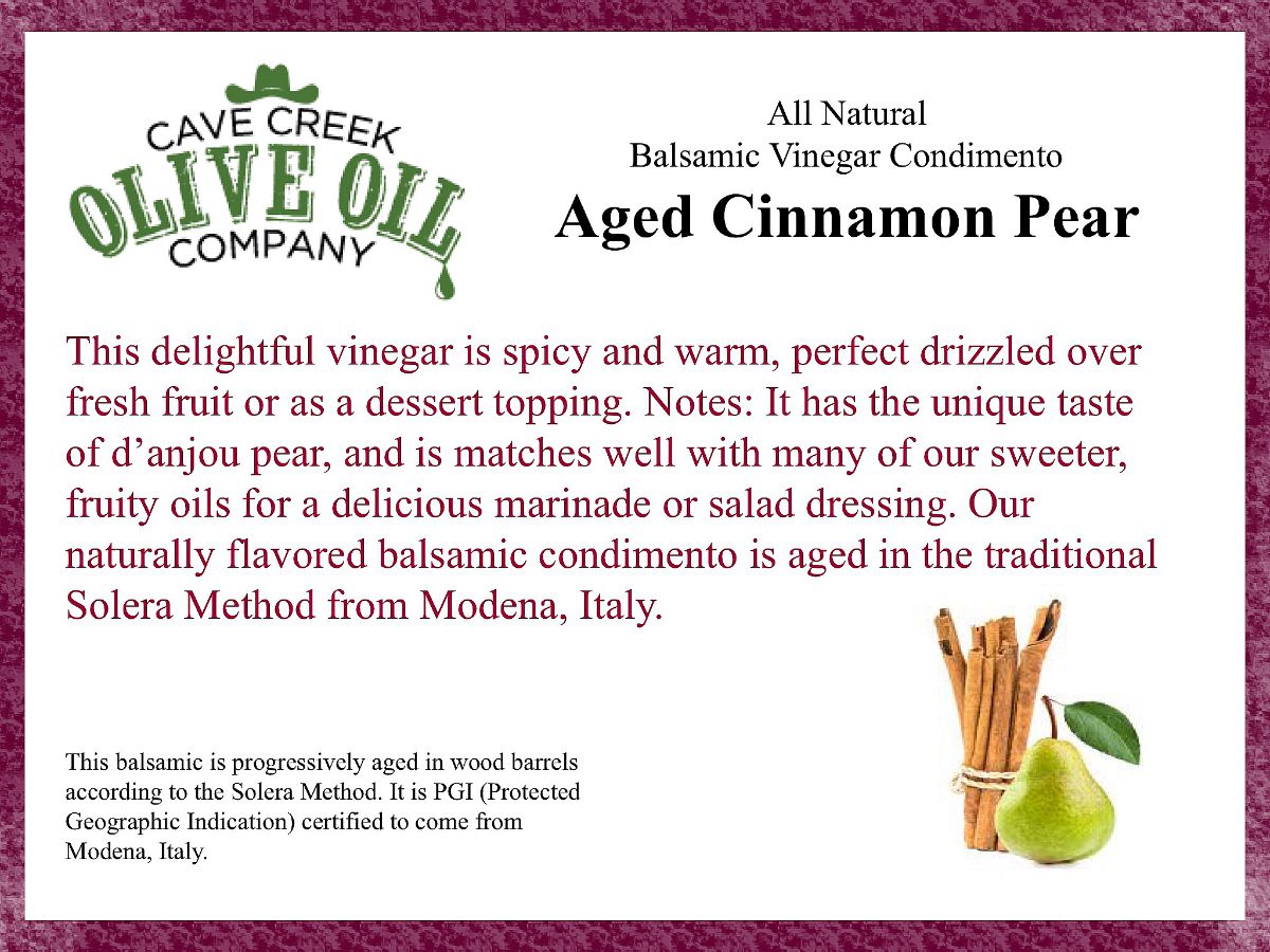Aged Cinnamon Pear Dark Balsamic Condimento
