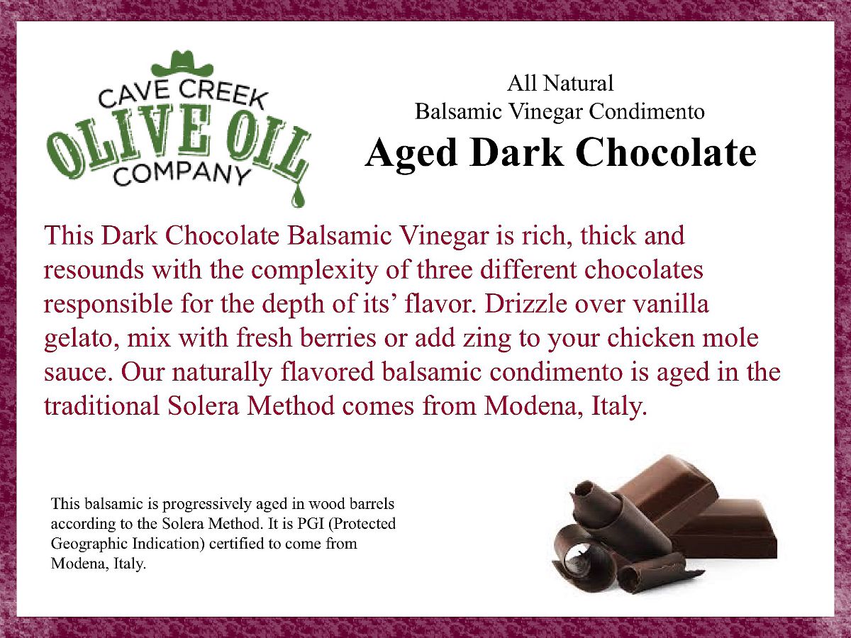 Aged Dark Chocolate Dark Balsamic Condimento