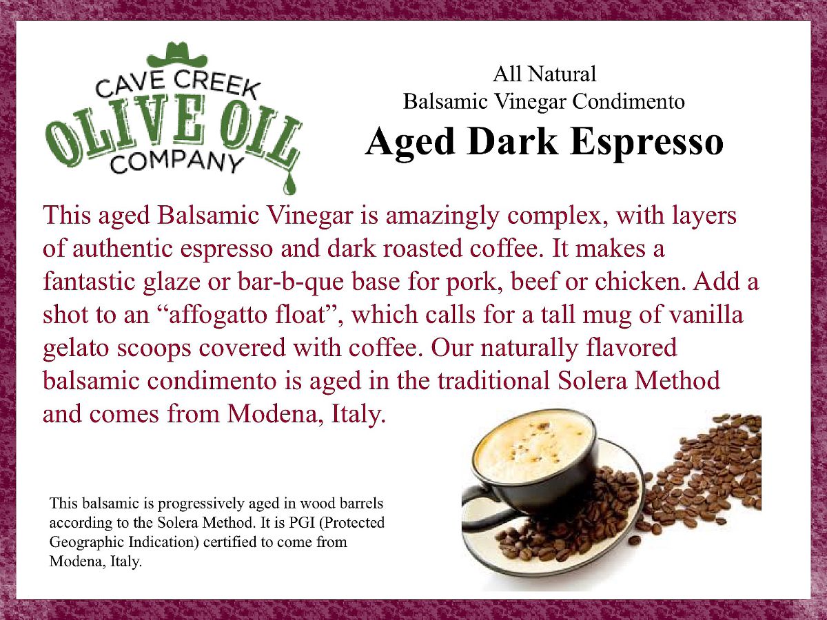Aged Dark Espresso Dark Balsamic Condimento