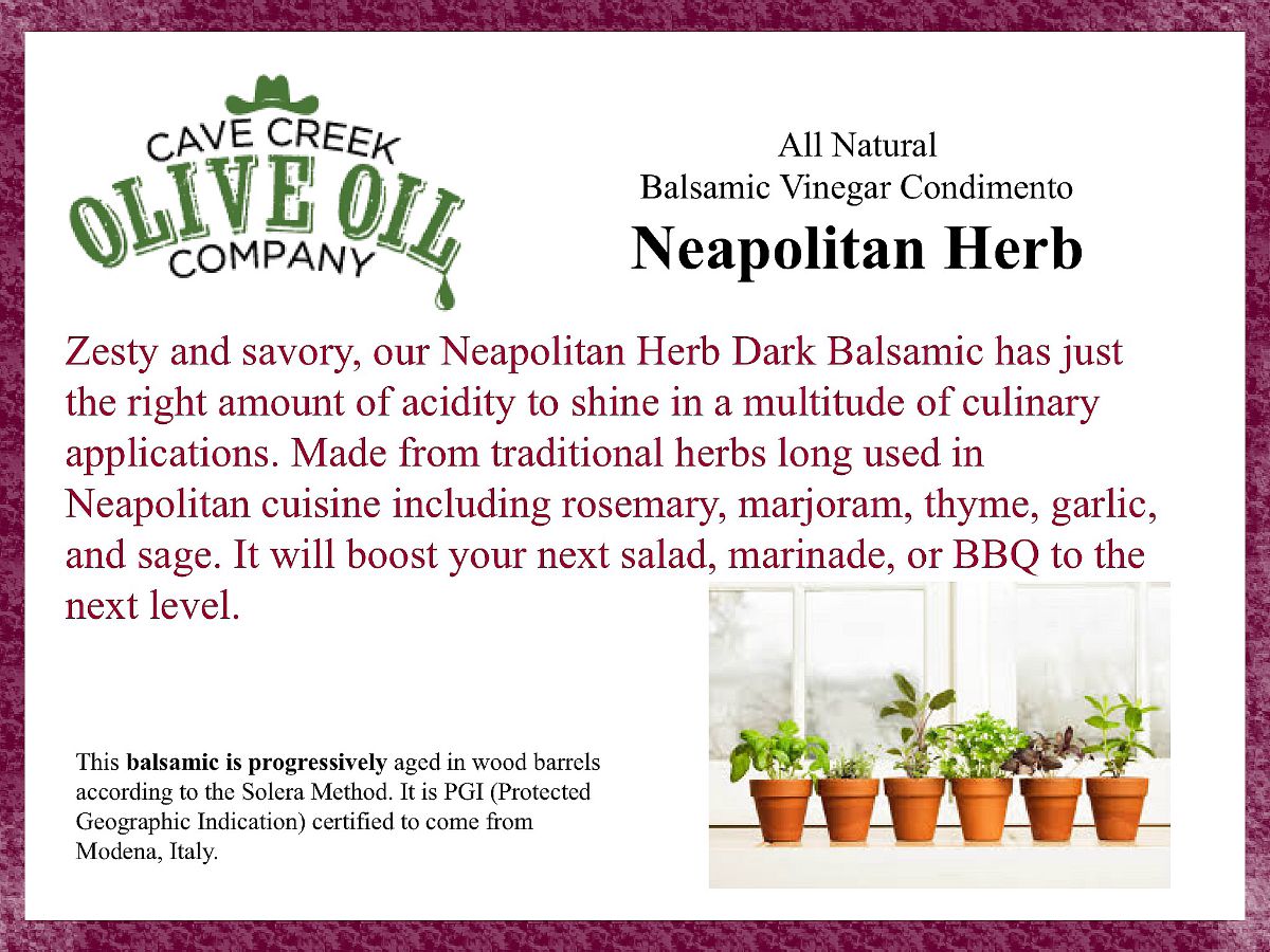 Aged Neapolitan Herb Dark Balsamic Condimento
