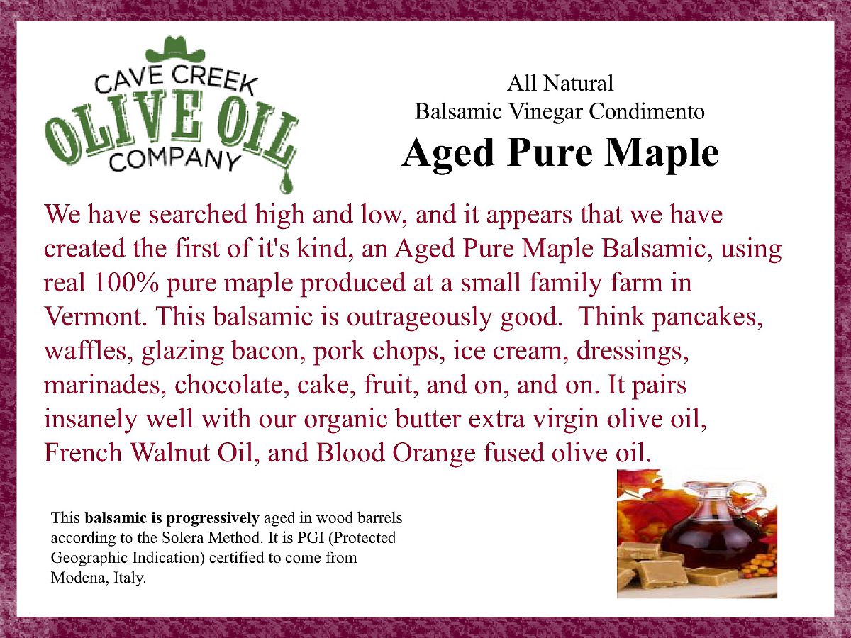 Aged Pure Maple Dark Balsamic Condimento