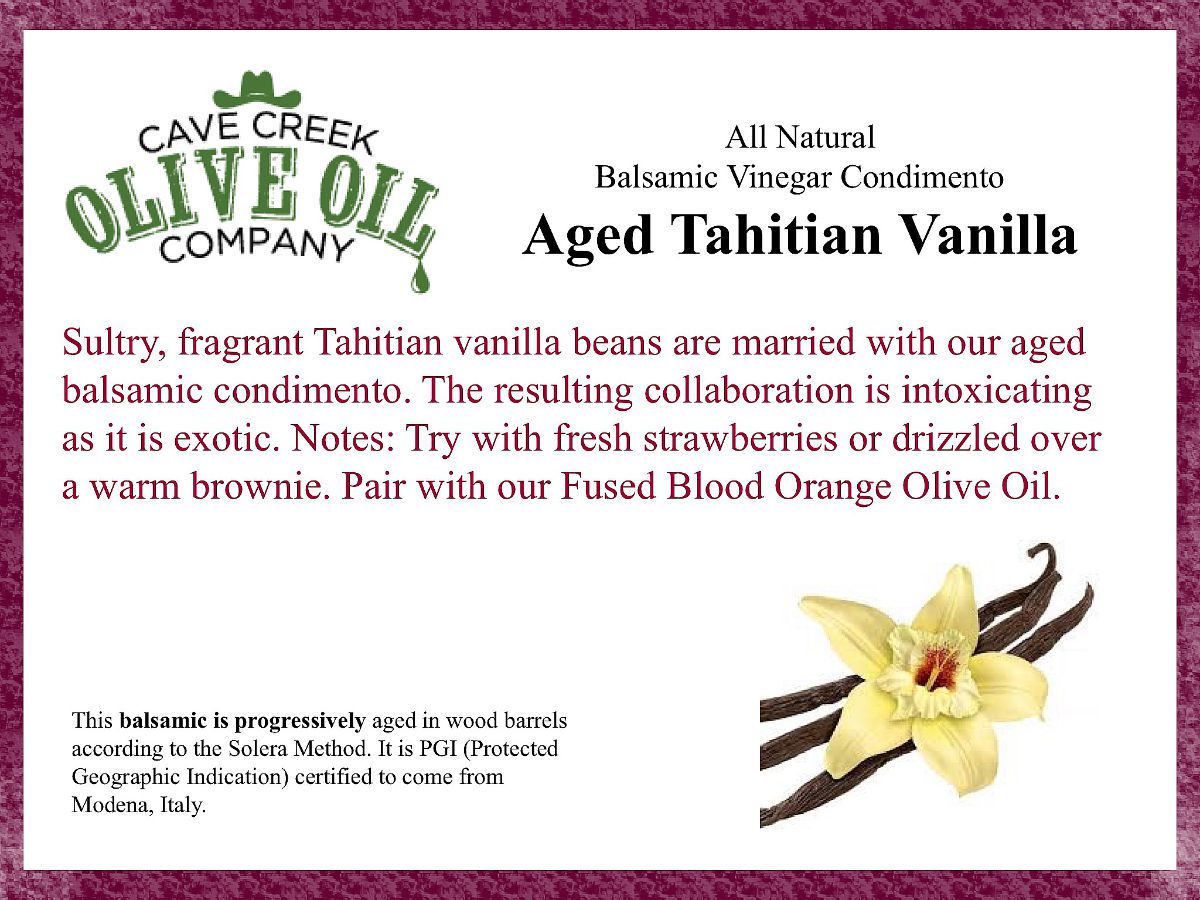Aged Tahitian Vanilla Dark Balsamic Condimento