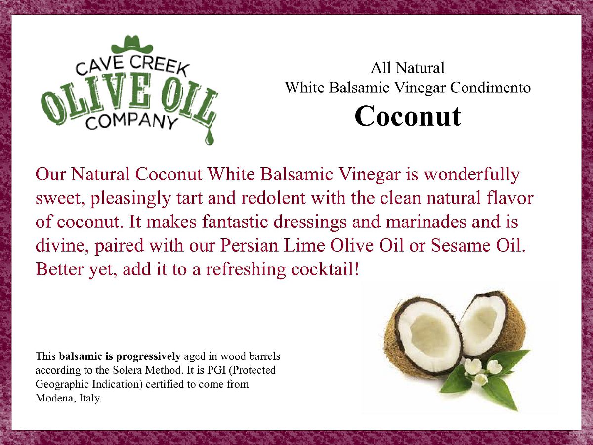 Coconut White Balsamic Condimento
