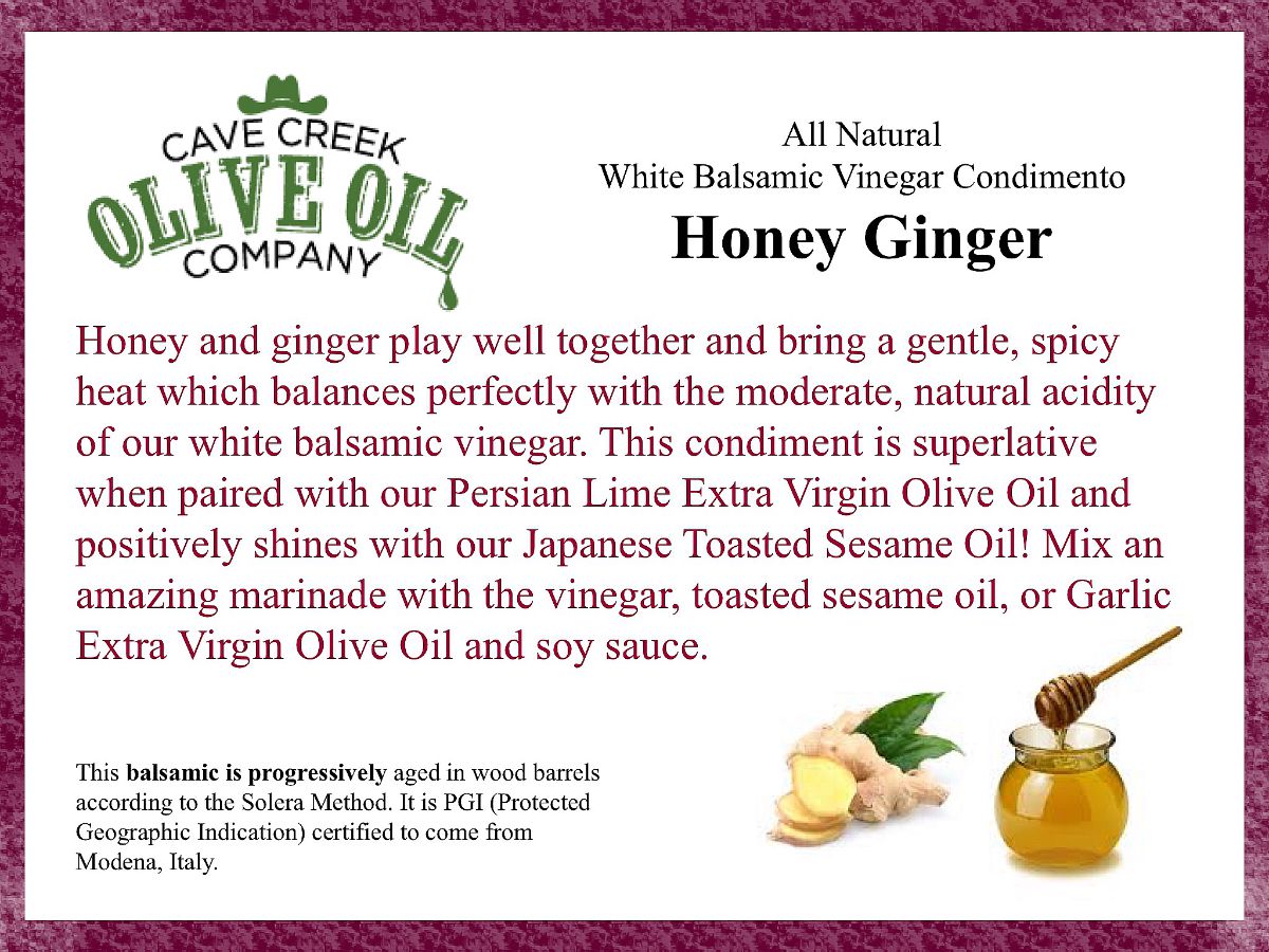 Honey Ginger White Balsamic Condimento