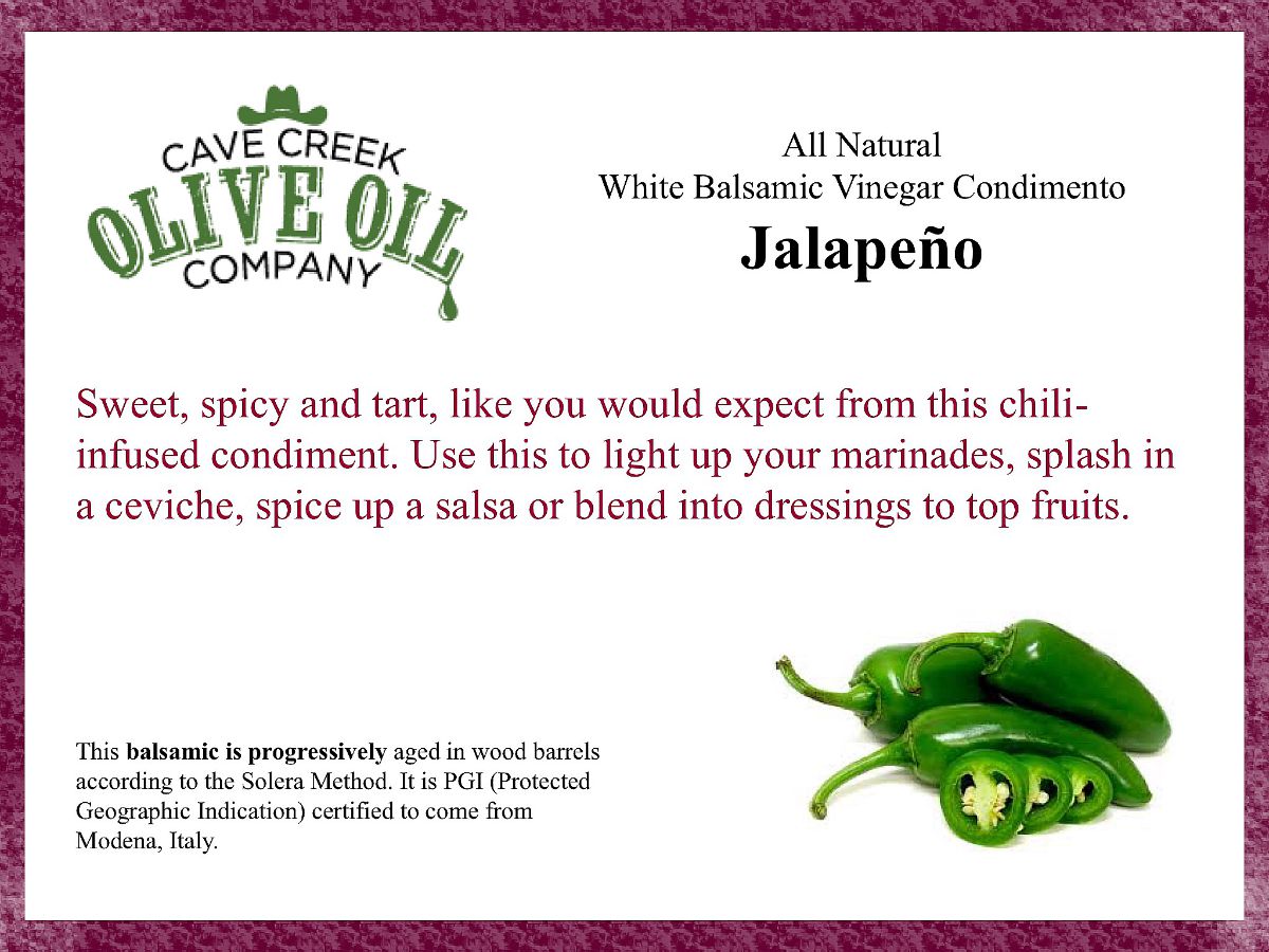 Jalapeno White Balsamic Condimento