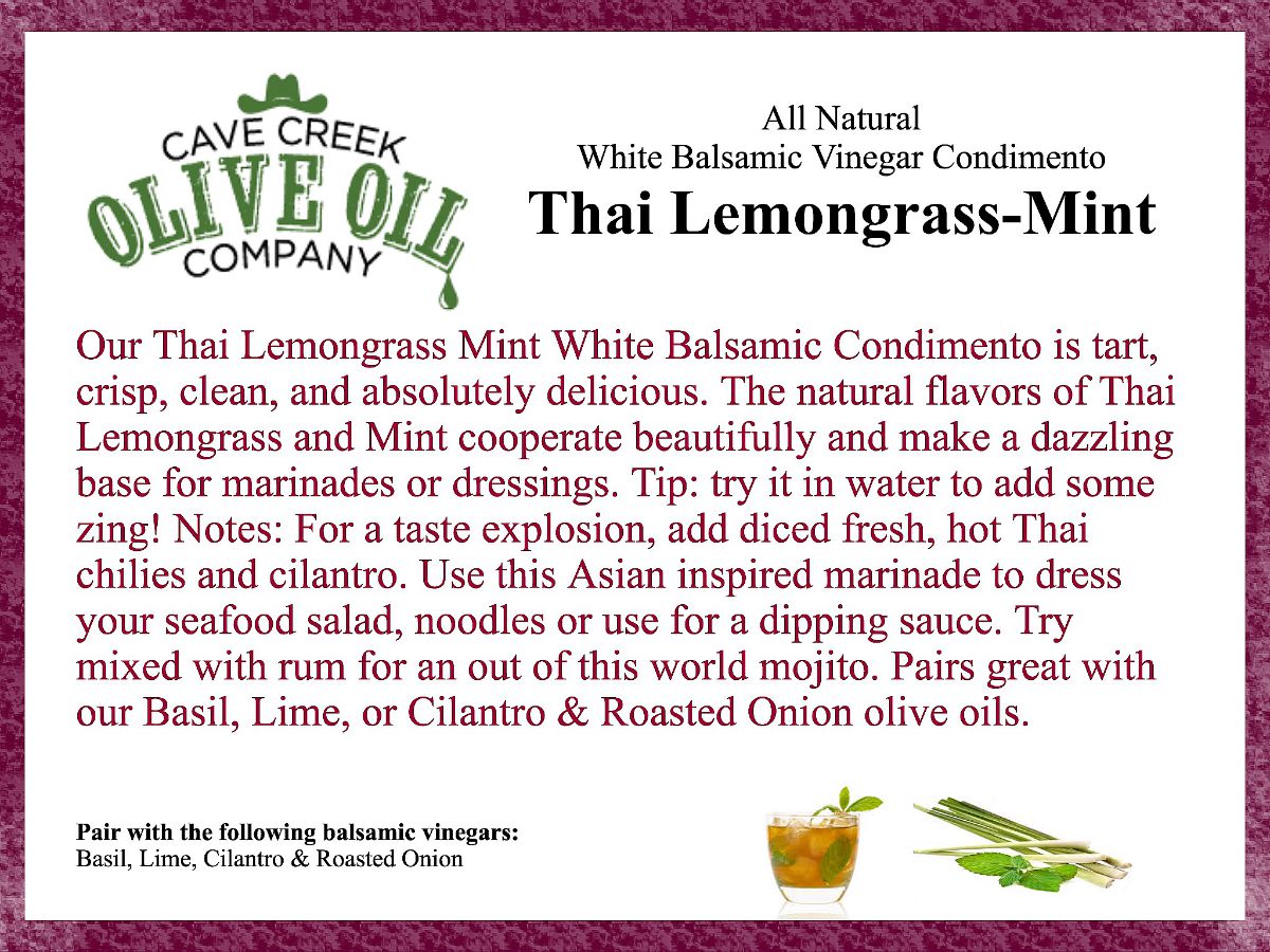 Thai Lemongrass-Mint White Balsamic Condimento