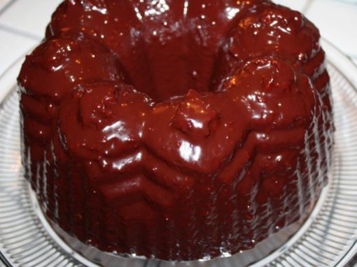 Chocolate Raspberry Balsamic Glazed Olive Oil Bundt Cake