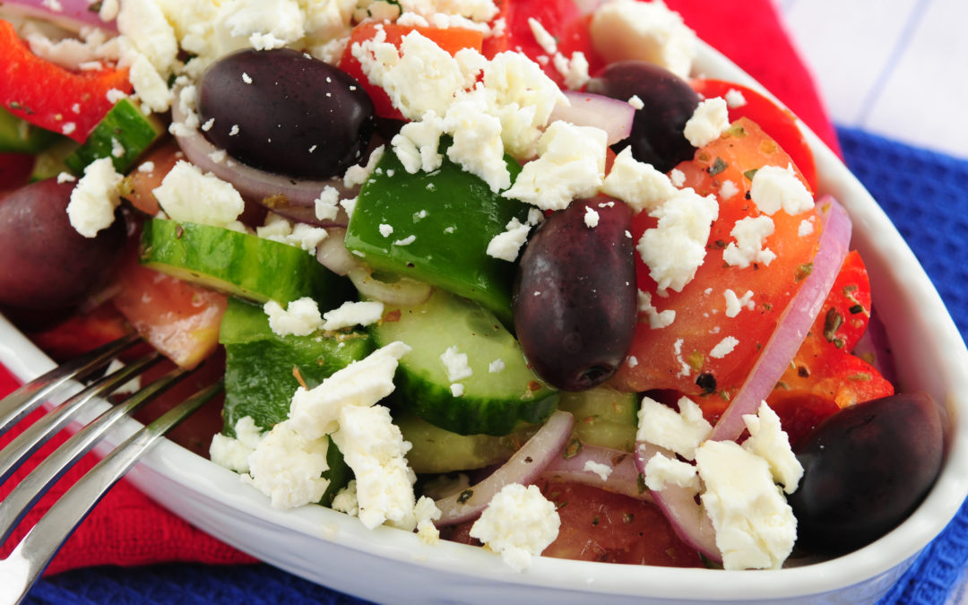 Chopped Greek Salad with Oregano White Balsamic