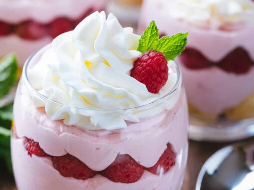 Persian Lime Oil Mousse with Raspberry Balsamic Trifle