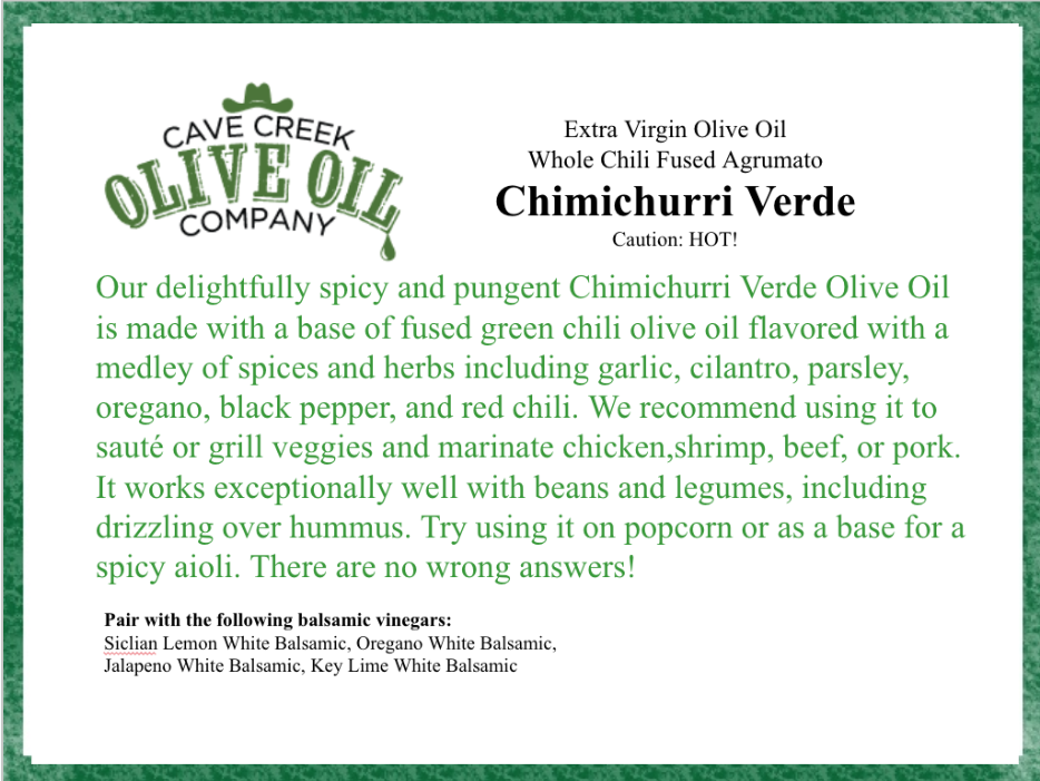 Chimichurri Verde Infused Olive Oil